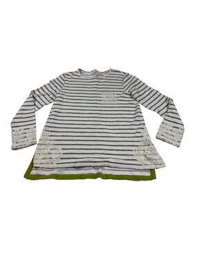 Matilda Jane M Womens Striped Long Sleeve Top Lace Details (OO539)